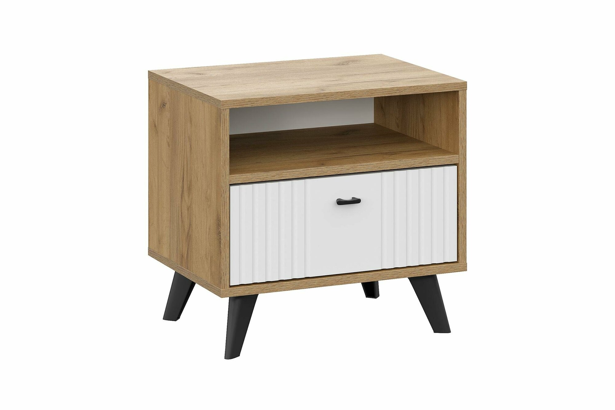 фото Тумба прикроватная SV Мебель Милан дуб золотой / белый матовый 50.1x38.1x47.8 см