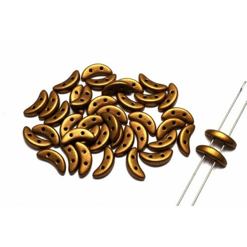 Бусины Crescent beads 10х3мм, цвет 0310-K0174 Metallic Antique Gold Matte, 708-011, 5г (около 40 шт)