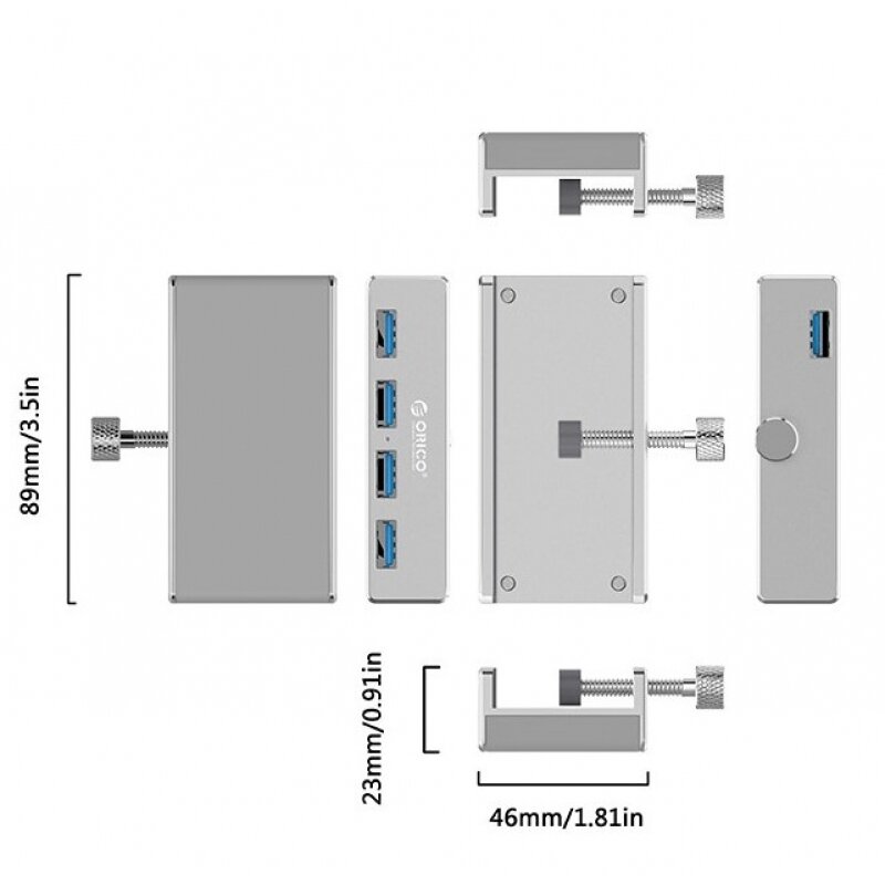 USB-концентратор ORICO MH4PU-SV разъемов: 4