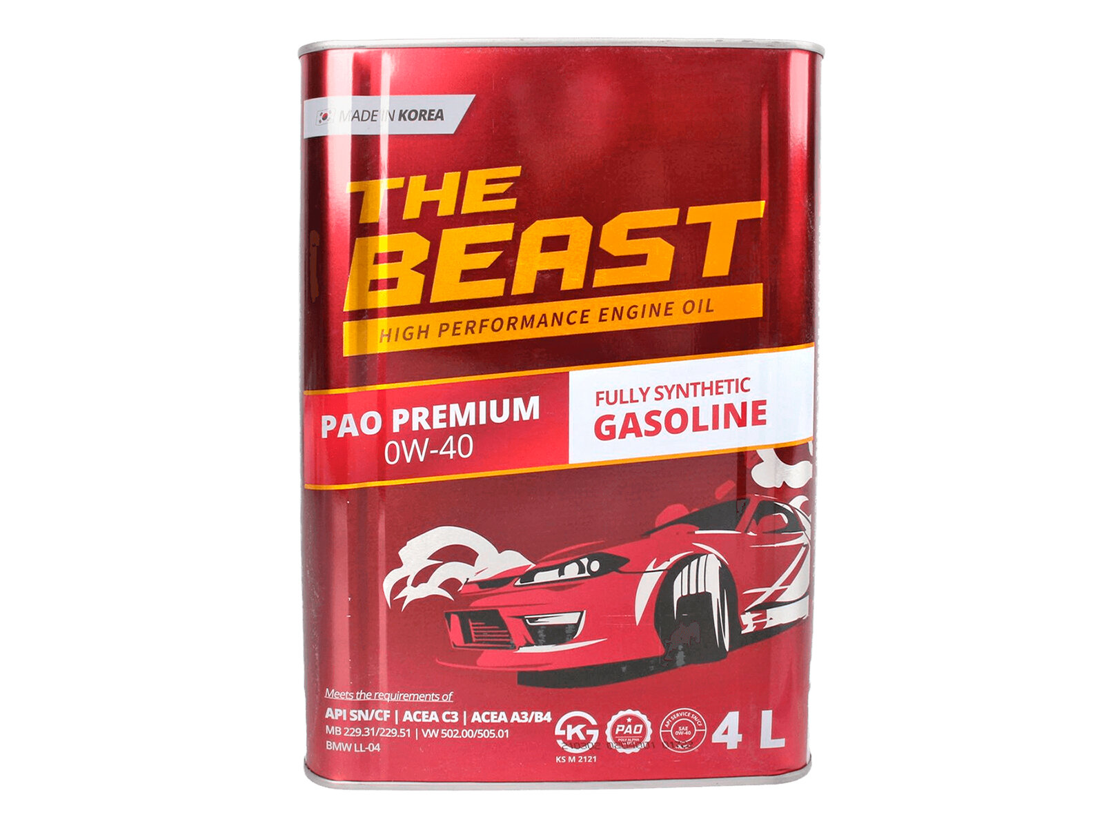 Масло моторное THE BEAST PAO PREMIUM 0W40 4л