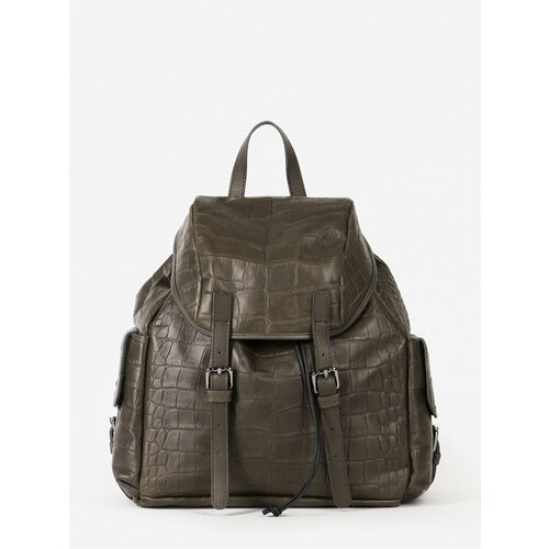 Рюкзак Bruno Rossi, фактура под рептилию, серый