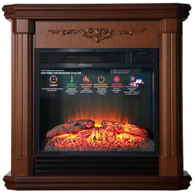фото Электрический камин Inter Flame Виелтон (Темный Дуб) с очагом Foton 23