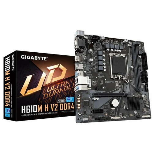 Материнская плата GIGABYTE H610M H V2 DDR4 Socket1700 Intel H610 mATX 991000₽