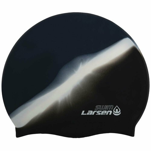 фото Шапочка для плавания шапочка плавательная larsen mc35, силикон, черн/бел