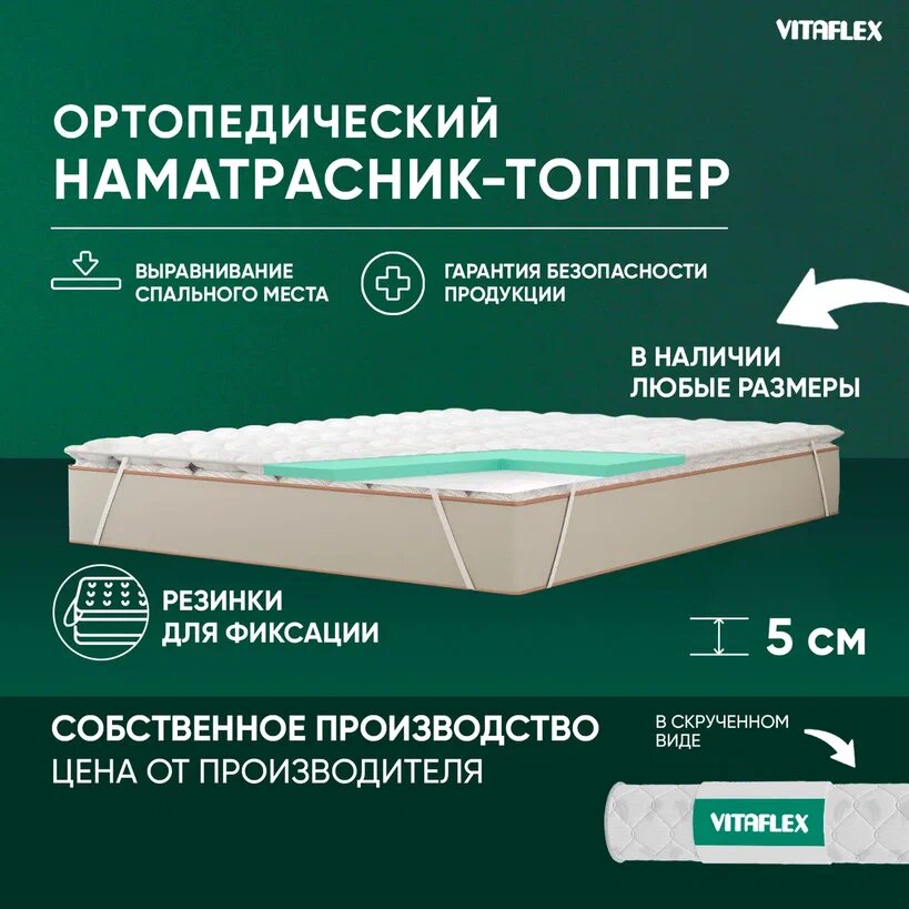 Матрас-топпер Vitaflex Soft Tricot 4x4Sk 1 кант 100х180