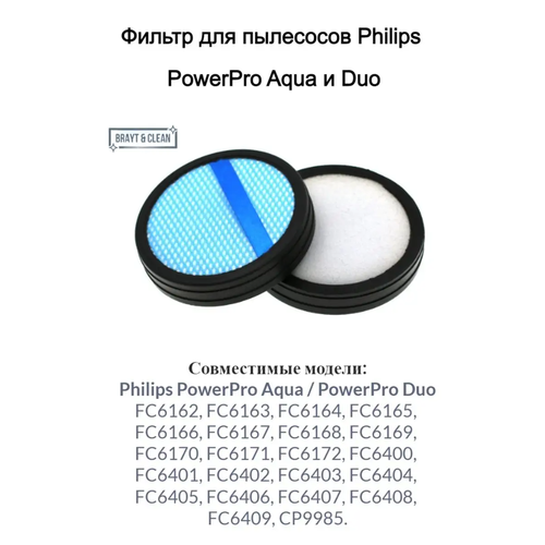 Губчатый фильтр для пылесосов Philips Power Pro Aqua и Duo, DEXP, Kitfort