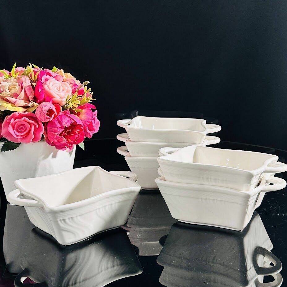 Набор 6 штук Салатник квадратный Lenardi 15см, фарфор