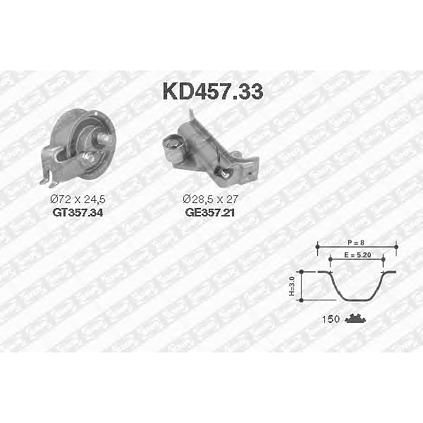 SNR KD45733 (06A109119A / 06A109243B / 06A198119A) комплект ремня грм