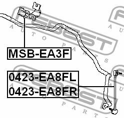 Втулка переднего стабилизатора, MSBEA3F FEBEST MSB-EA3F