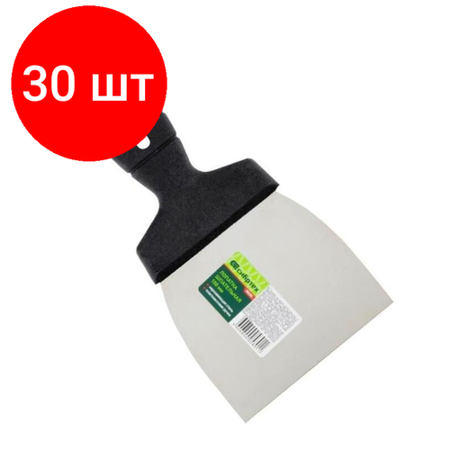 Комплект 30 штук, Шпатель СИБРТЕХ лопатка нерж. сталь 100мм, пластм. ручка (85435) шпатель 80 мм нерж сталь пластм ручка интек 10102 080