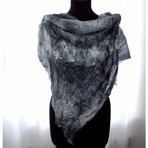 Платок ,110х110 см, серый шёлковый платок 2