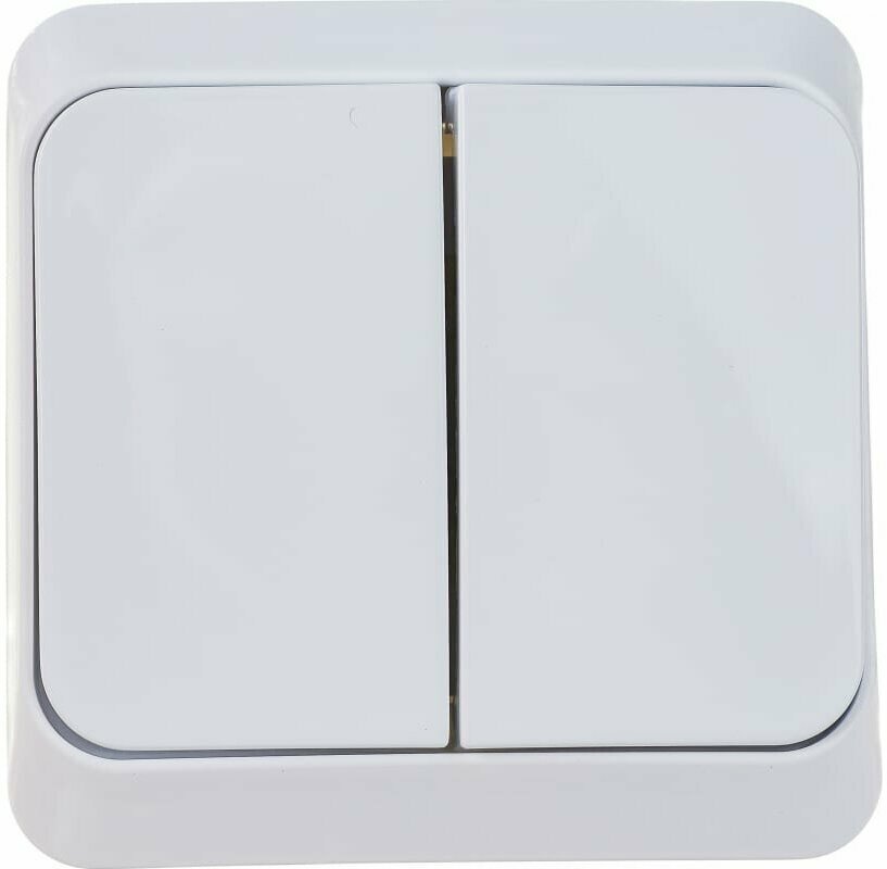 фото Выключатель 2-кл. с индикатором О/У Этюд белый BA10-006B