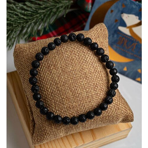 фото Браслет-нить mariv, вулканическая лава, 1 шт., размер 21 см, размер one size, черный