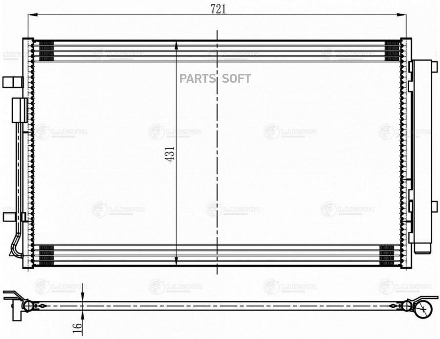 LRAC 0883_радиатор кондиционера!\ Hyundai Santa Fe /Kia Sorento 2.5i LUZAR / арт. LRAC0883 - (1 шт)