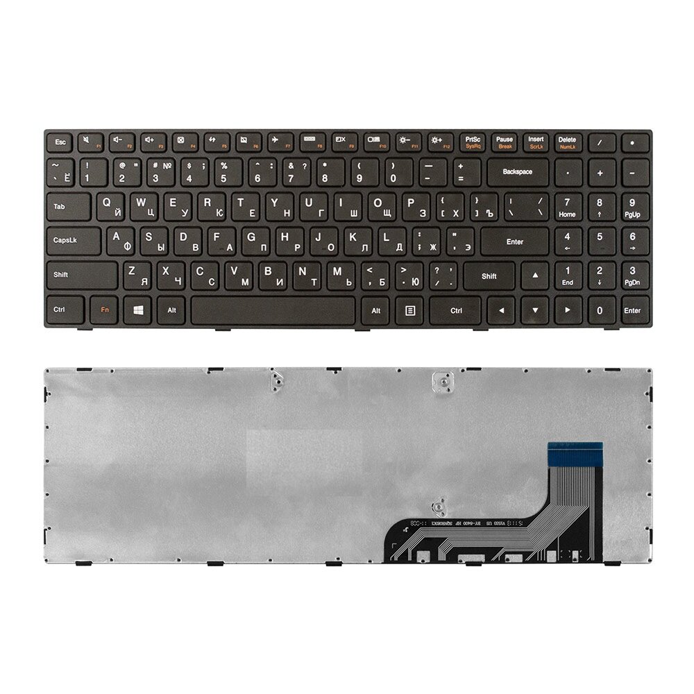 Клавиатура для ноутбука Lenovo Ideapad 100-15IBY, B50-10, B5010 черная, с рамкой