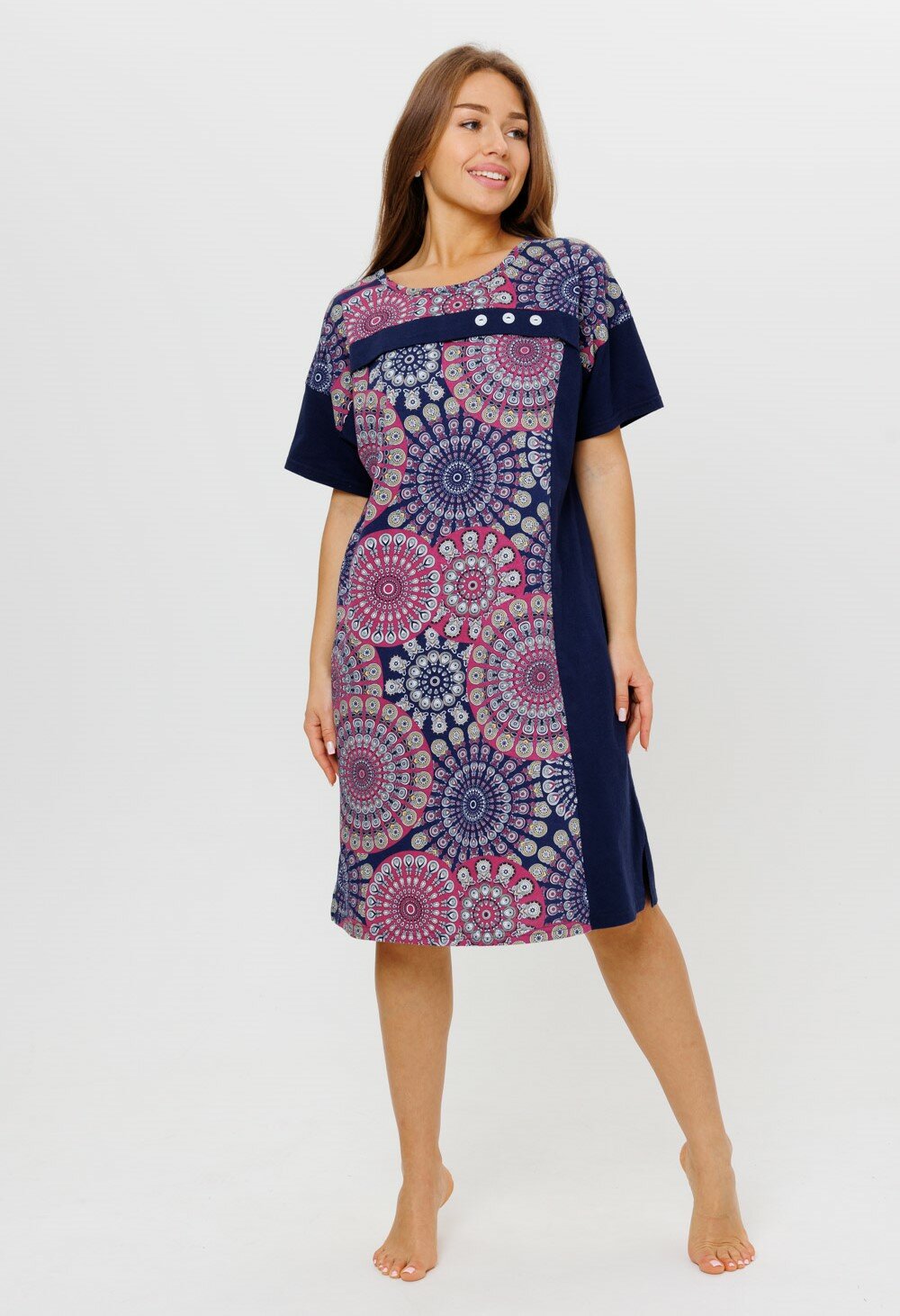 Платье Modellini, размер 54, синий, розовый - фотография № 3