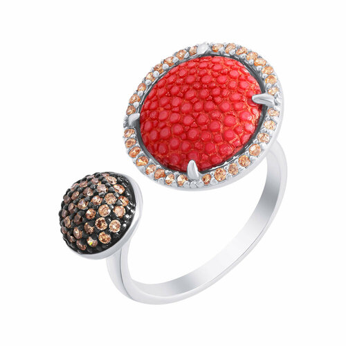 фото Кольцо element47, серебро, 925 проба, фианит, размер 16.75