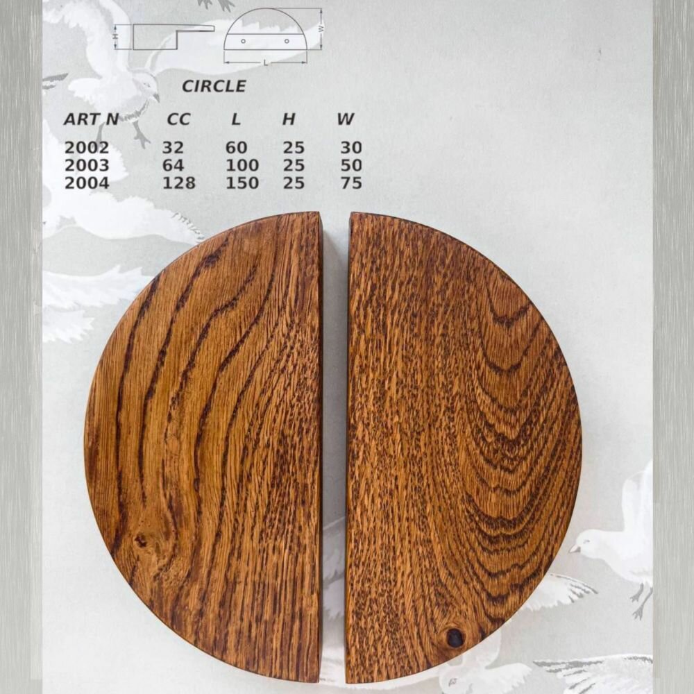 Деревянная ручка для мебели полукруг Circle, дуб, диаметр 100 - фотография № 1