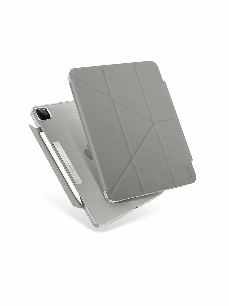 Чехол Uniq Camden Anti-microbial для iPad Pro 11 (2021) с отсеком для стилуса, серый