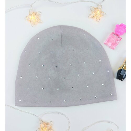 фото Шапка бини , размер 52-53 см, серый, серебряный нет бренда