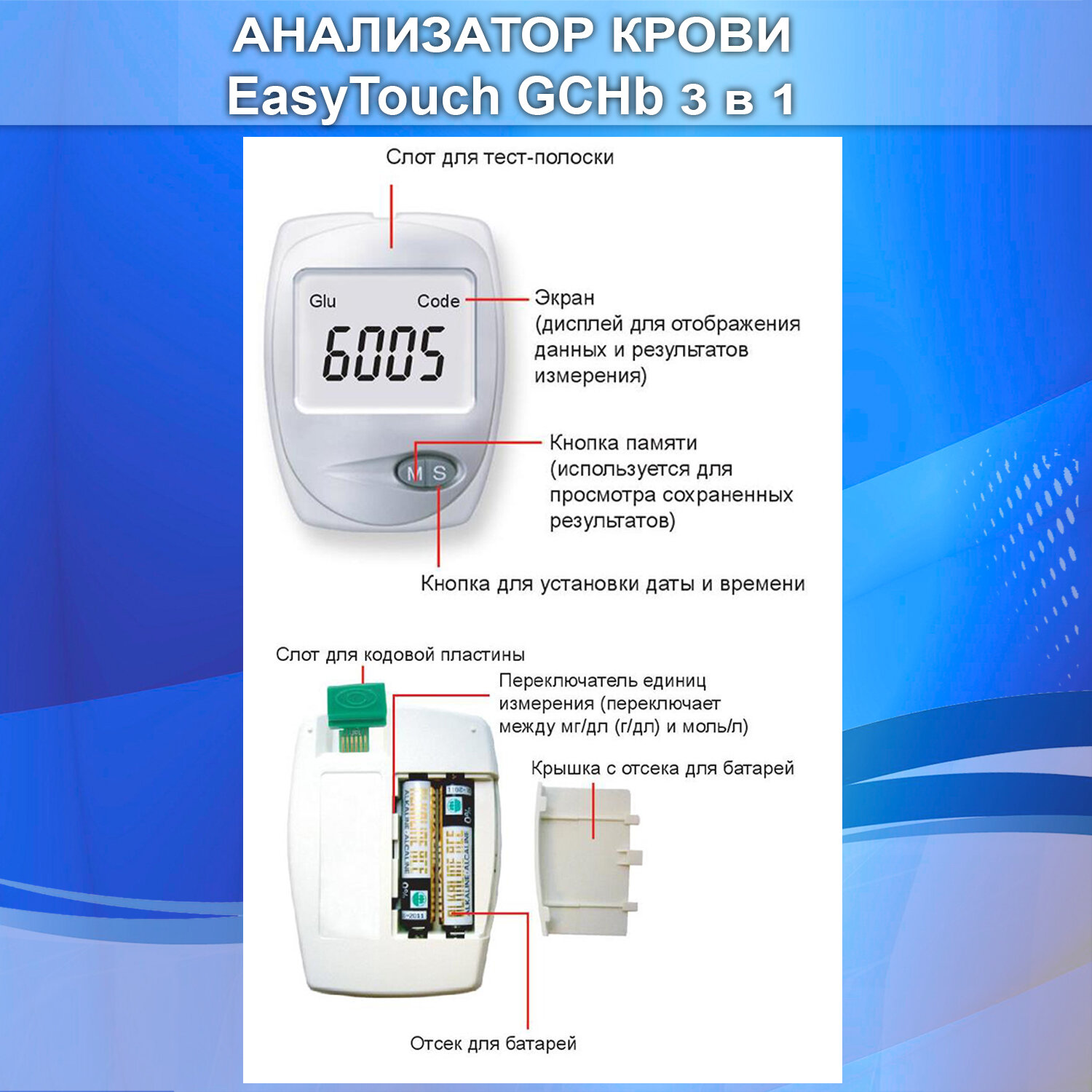 Анализатор крови EasyTouch GCHb