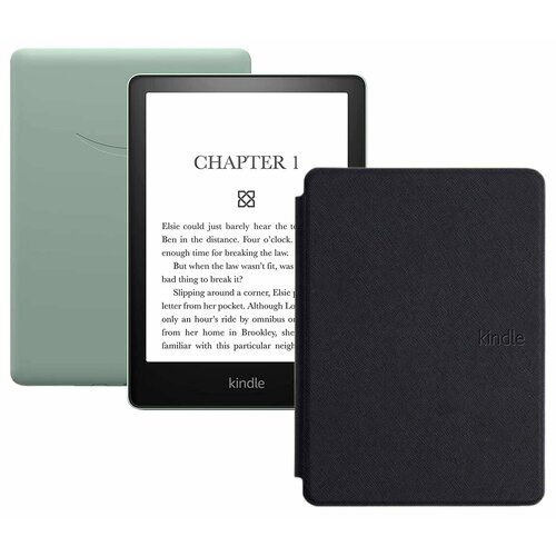 Электронная книга Amazon Kindle PaperWhite 2021 16Gb Ad-Supported Agave Green с обложкой ReaderONE PaperWhite 2021 Black