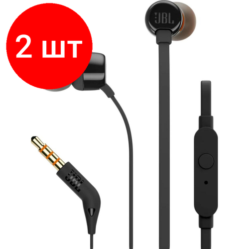 Комплект 2 шт Наушники JBL Tune 110 Black JBLT110BLKAM 197800₽