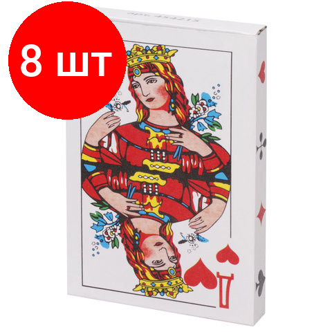 Комплект 8 шт, Карты игральные, 36 карт, с пластиковым покрытием, 454215