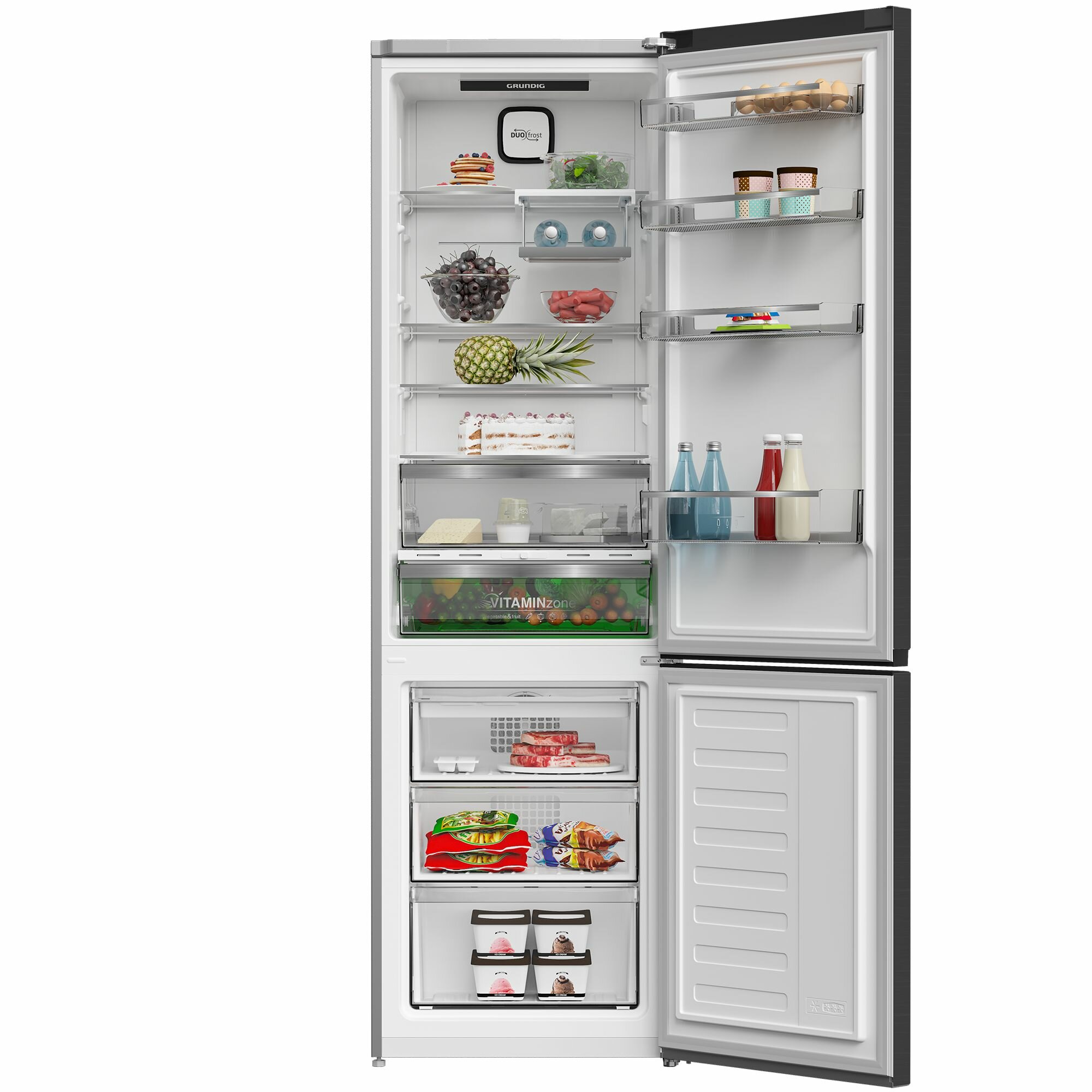 Двухкамерный холодильник Grundig GKPN66930FXD, No Frost, темно-серый