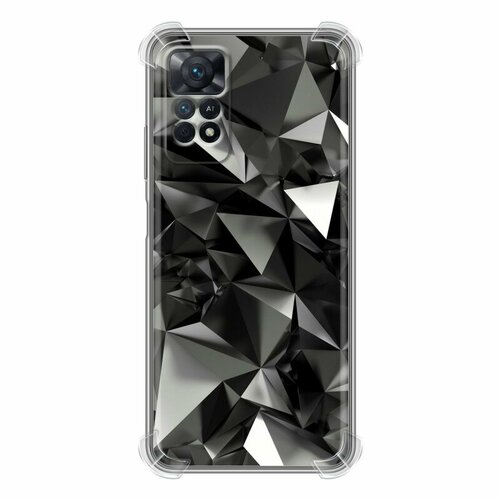 Дизайнерский силиконовый с усиленными углами чехол для Сяоми Редми Ноут 12 Про 4Ж / Xiaomi RedMi Note 12 Pro 4G Черные кристаллы