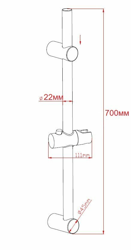 душевая штанга esko shower rail, 720мм sr725 - фото №6