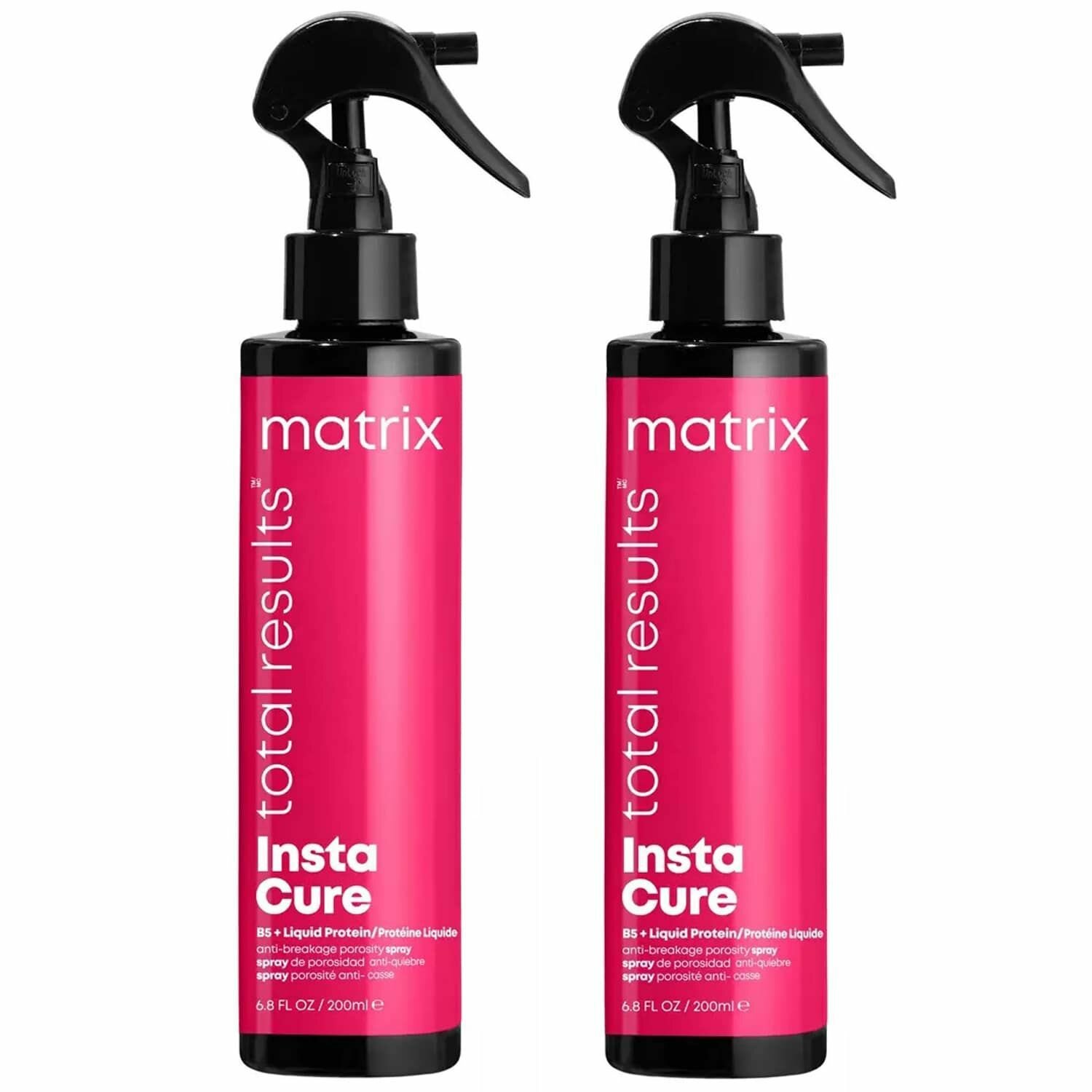 Matrix Спрей Total Results Instacure с жидким протеином и провитамином B5 против ломкости и пористости волос, 2 х 200 мл