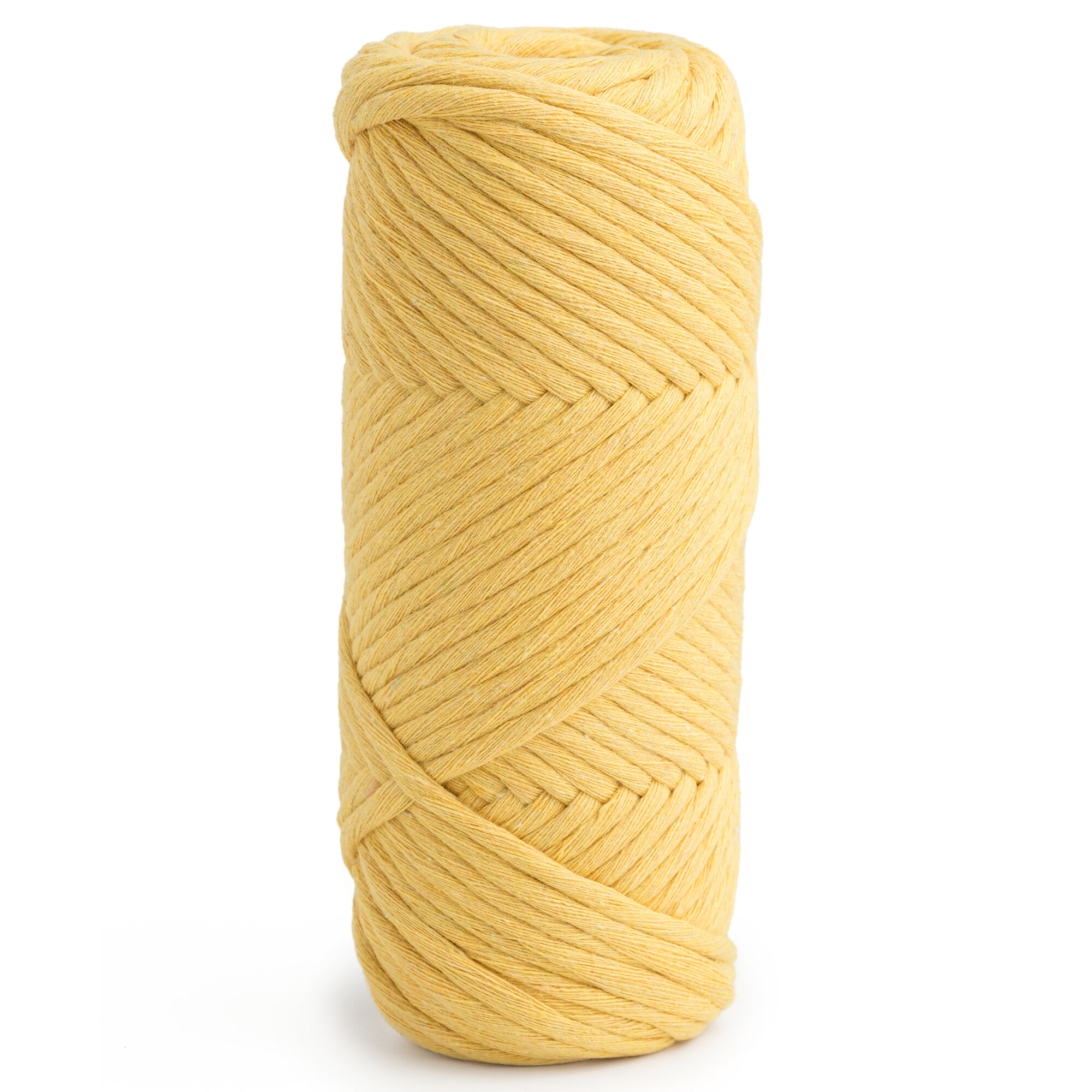 Шпагат хлопковый желтый 4 мм 100 м для макраме вязания рукоделия
