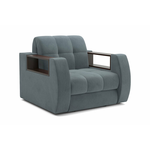 Кресло Мебель-АРС Барон 3 аккордеон велюр серо-синий 106x101x83 см 30990₽