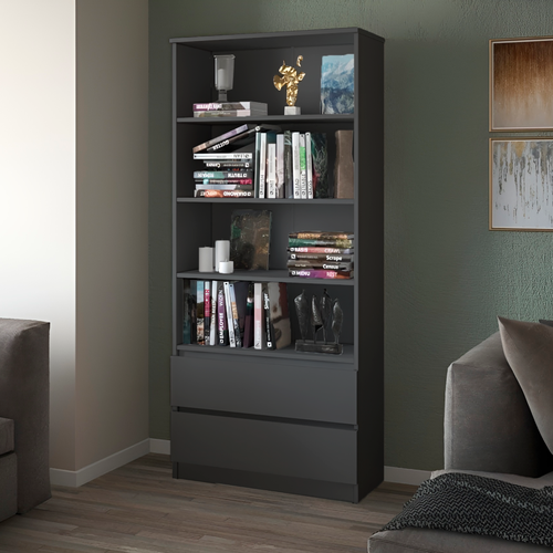 Стеллаж ML 2 ящика 80х180х35 Серый графит HomeGrad 13179₽