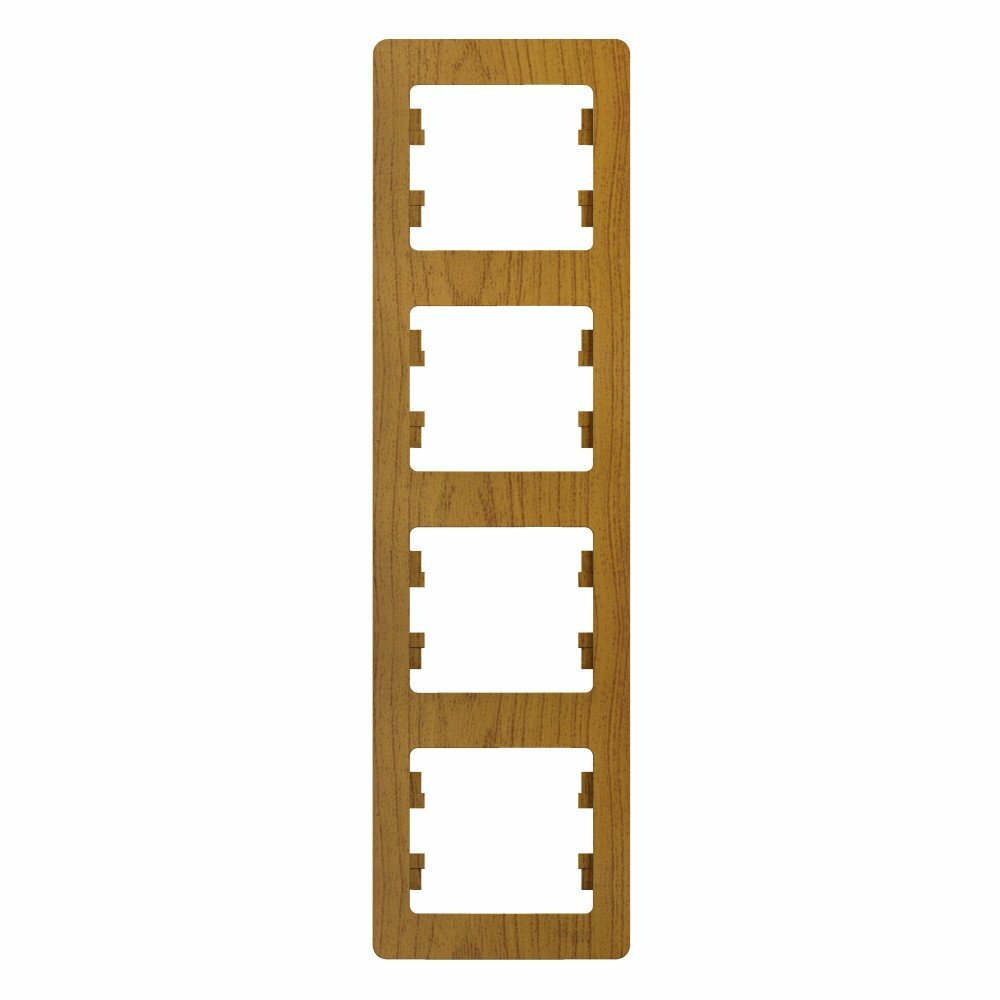 Рамка Schneider Glossa СУ, 4-местная, темный дуб, вертикальная, GSL000508 - фото №2