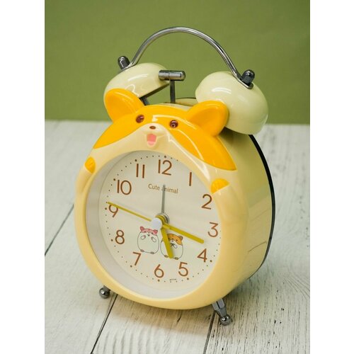 Часы настольные с будильником Hamster yellow