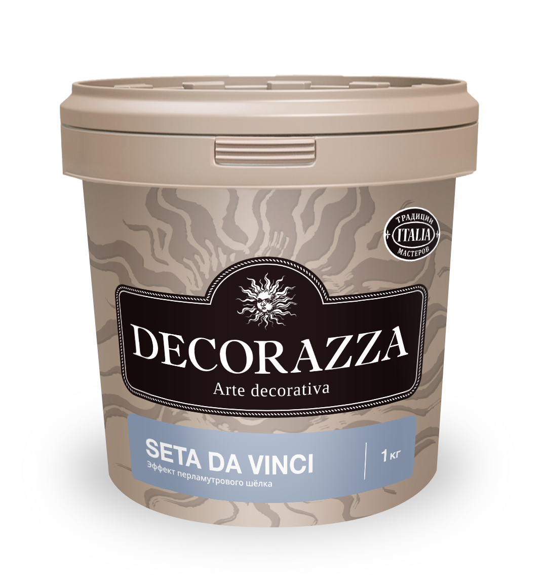 Декоративная штукатурка мокрый шёлк Decorazza Seta da Vinci SD 001, серебристый 1 кг