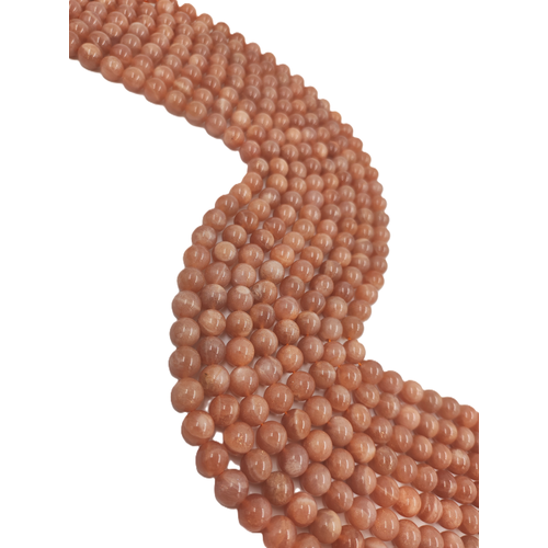 Натуральный солнечный камень гелиолит бусины по 8 ММ (около 49 штук)