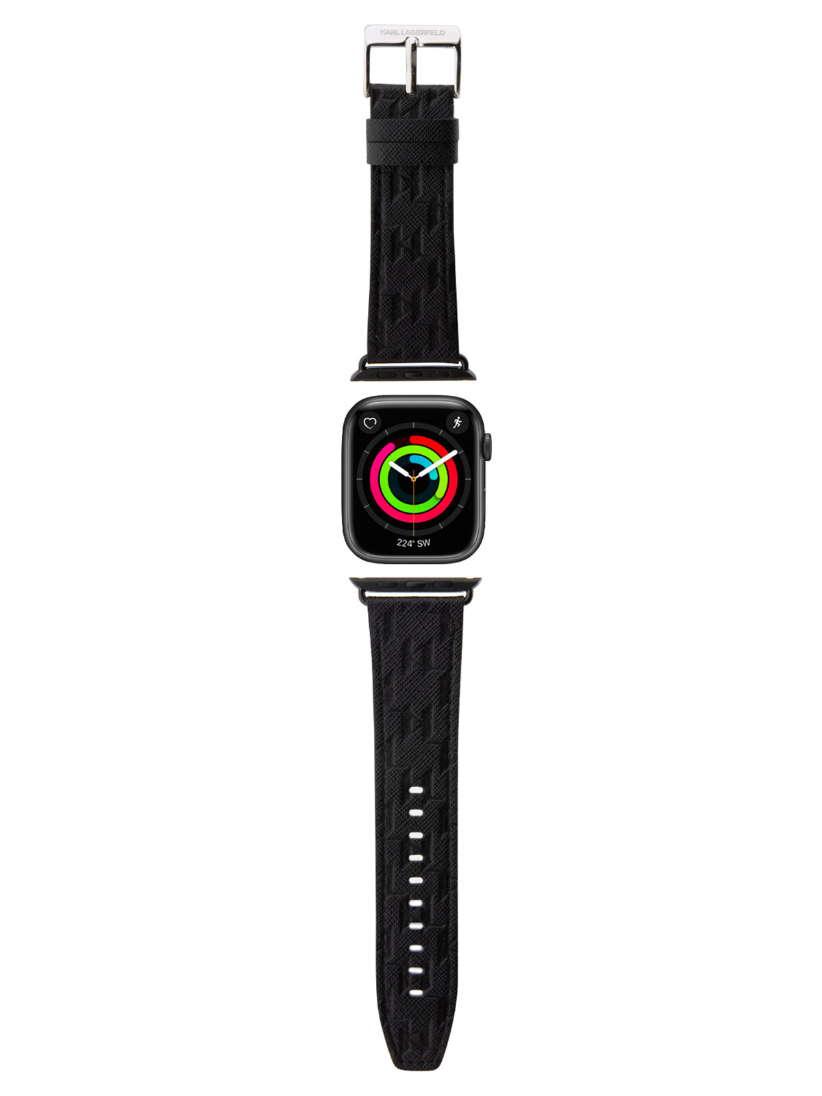 Lagerfeld для Apple Watch 45/44/42 mm ремешок PU Saffiano Monogram Black