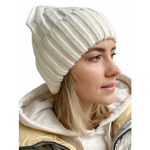 фото Шапка бини , размер 55-58, белый а.саpello
