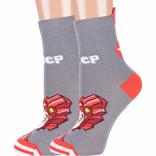 фото Носки conte 2 пары, размер 22, серый