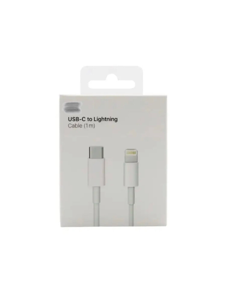 Кабель USB Type-C - Lightning 1 м, белый для смартфонов Apple iPhone