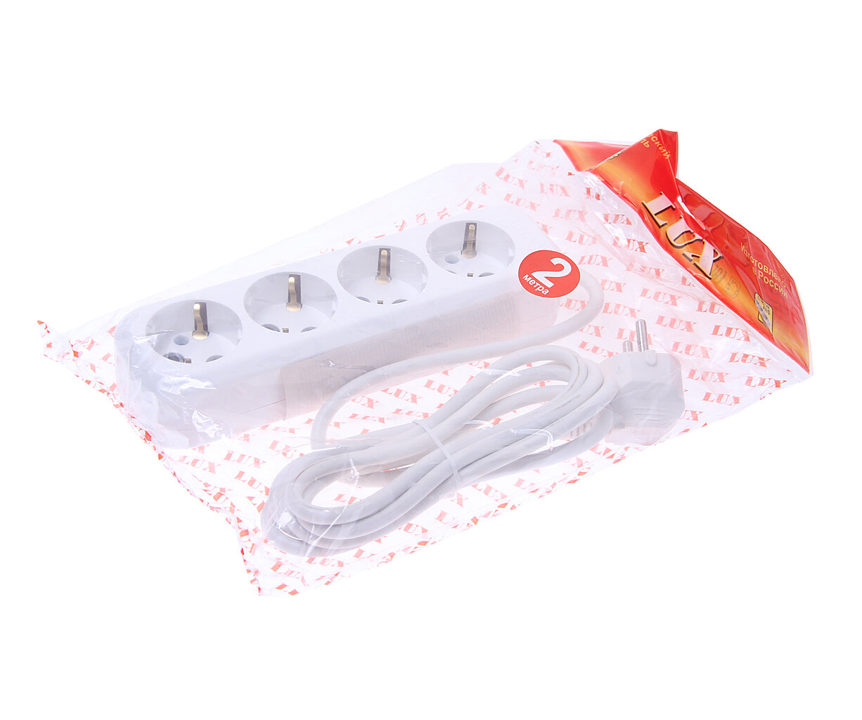 Удлинитель Lux У4-Е-02 4 Sockets 2m White - фото №7