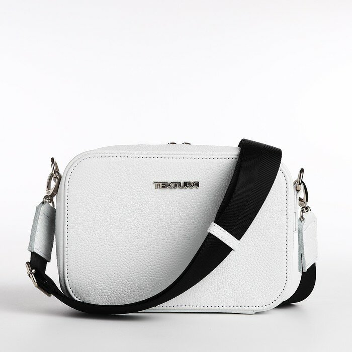 фото Сумка кросс-боди TEXTURA на молнии, наружный карман, цвет белый