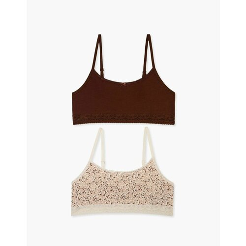 фото Майка gloria jeans, 2 шт., размер 12-14л/158-164, бордовый, мультиколор