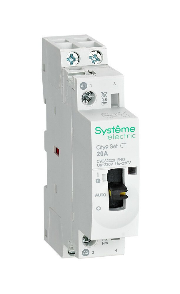 фото Systeme Electric City9 Set Контактор 2P 2НО 20A AC 230В-230В