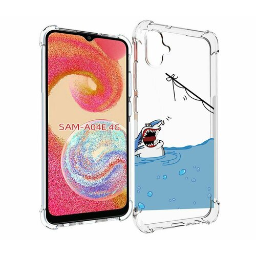 Чехол MyPads акула-рисунок для Samsung Galaxy A04e задняя-панель-накладка-бампер