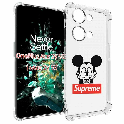 Чехол MyPads Супримовский-Микки-маус для OnePlus Ace 2V задняя-панель-накладка-бампер