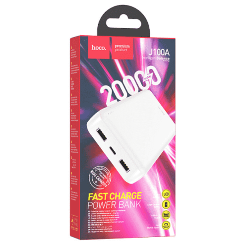 Powerbank Hoco J100A 20000mAh 2USB 2.1A белый